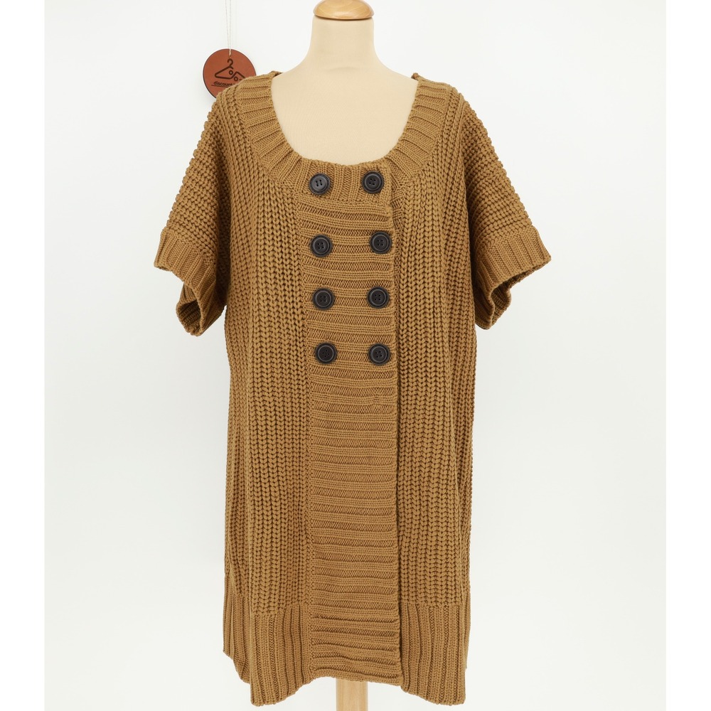 Soft Surroundings Wool‎ Blend Double Breasted Chunky Tunic Cardigan Sweater 2X
